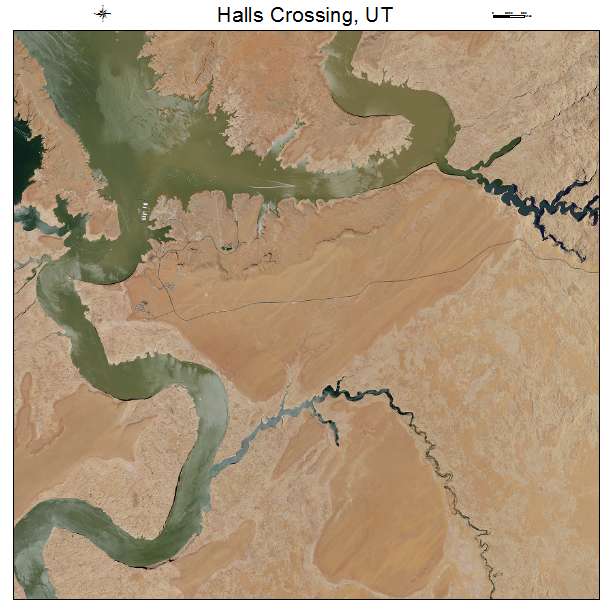 Halls Crossing, UT air photo map