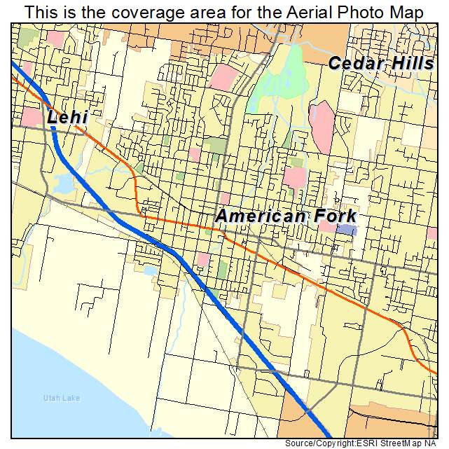 Aerial Photography Map Of American Fork Ut Utah