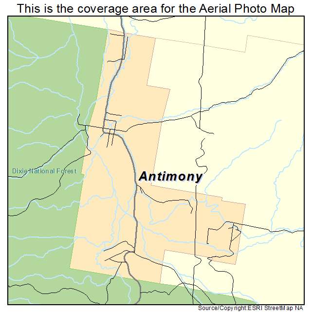 Antimony, UT location map 