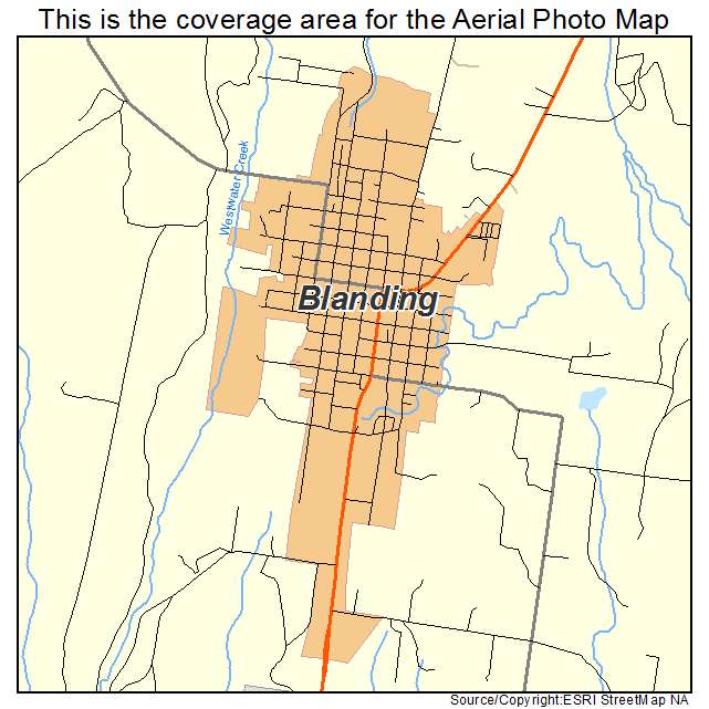 Blanding, UT location map 