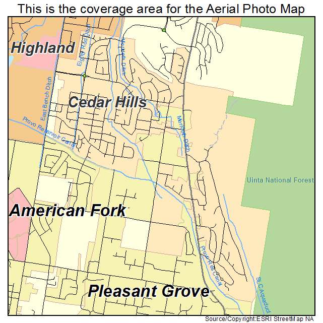 Aerial Photography Map Of Cedar Hills Ut Utah