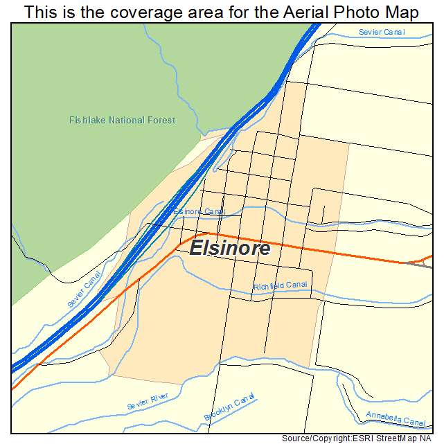 Elsinore, UT location map 