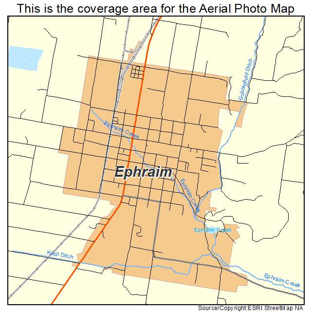 Ephraim, UT location map 