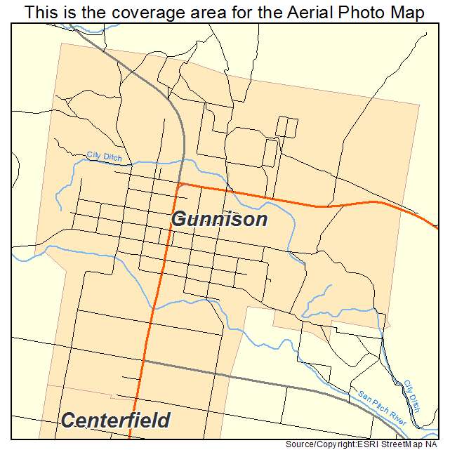 Gunnison, UT location map 
