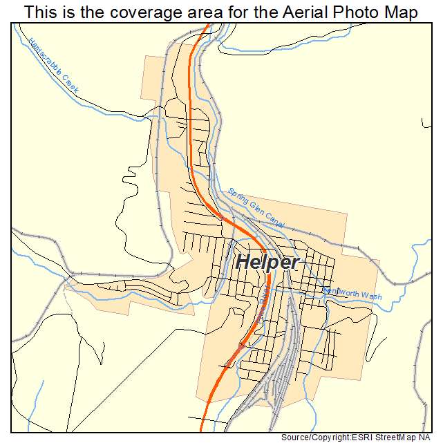 Helper, UT location map 