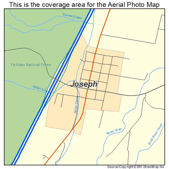 Joseph, UT location map 