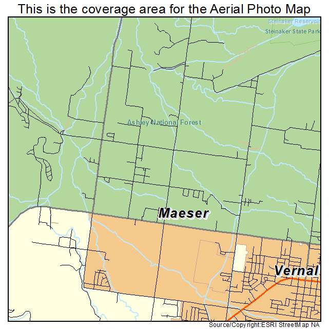 Maeser, UT location map 