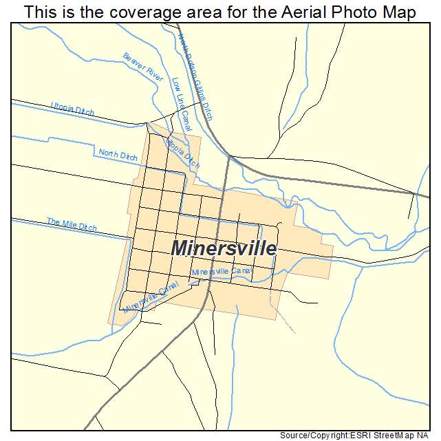 Minersville, UT location map 