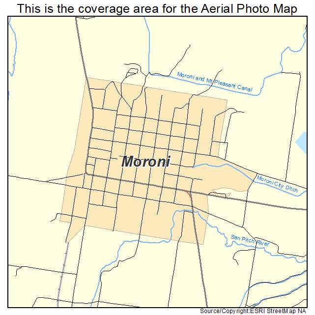 Moroni, UT location map 