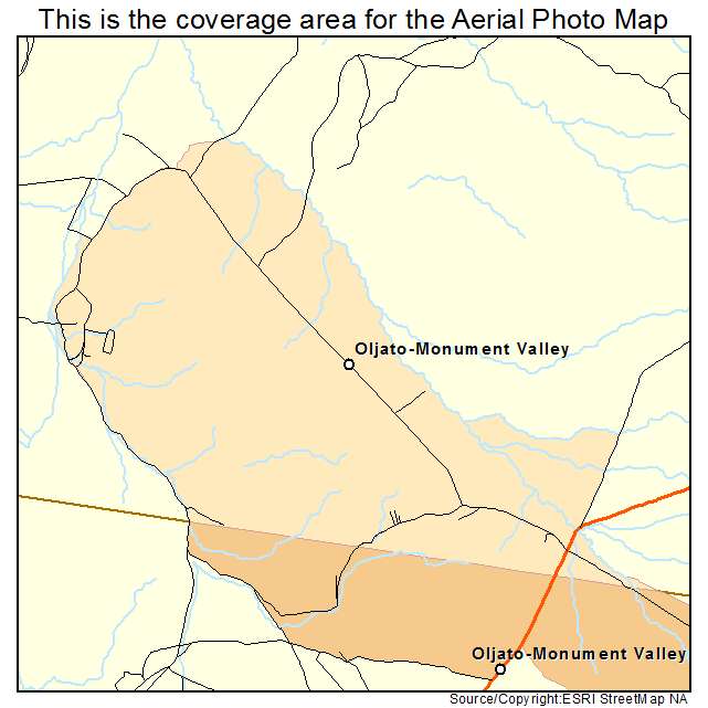 Oljato Monument Valley, UT location map 