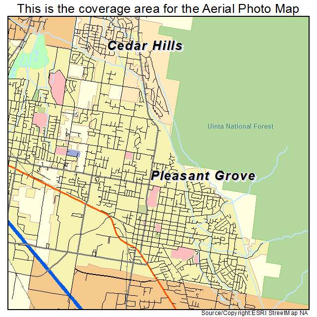 Aerial Photography Map Of Pleasant Grove UT Utah