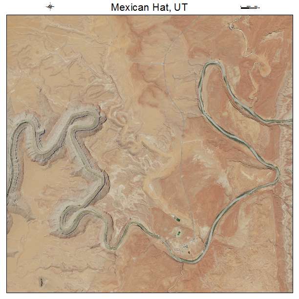 Mexican Hat, UT air photo map