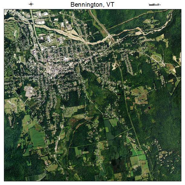 Bennington, VT air photo map