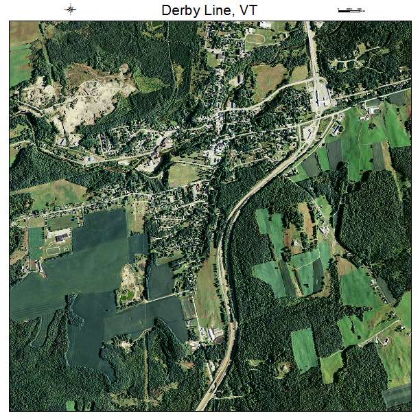 Derby Line, VT air photo map