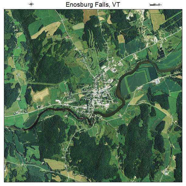 Enosburg Falls, VT air photo map