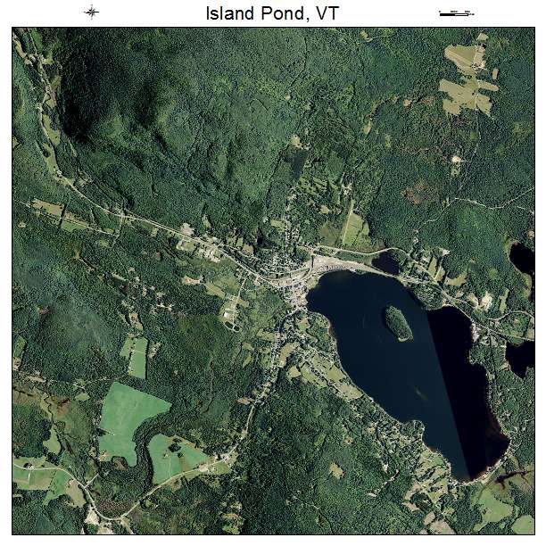 Island Pond, VT air photo map