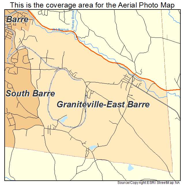 Graniteville East Barre, VT location map 