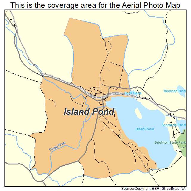 Island Pond, VT location map 