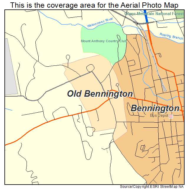 Old Bennington, VT location map 