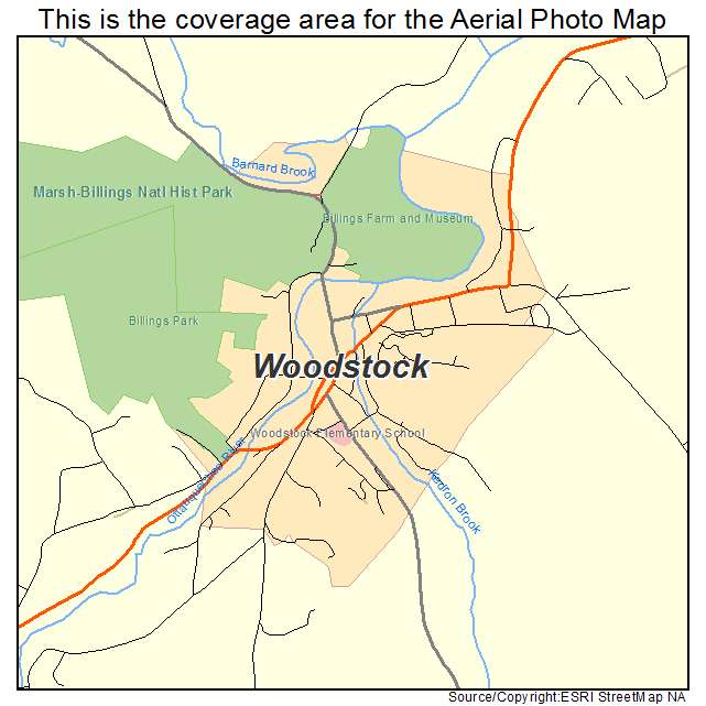 Woodstock, VT location map 