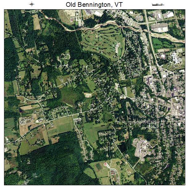Old Bennington, VT air photo map