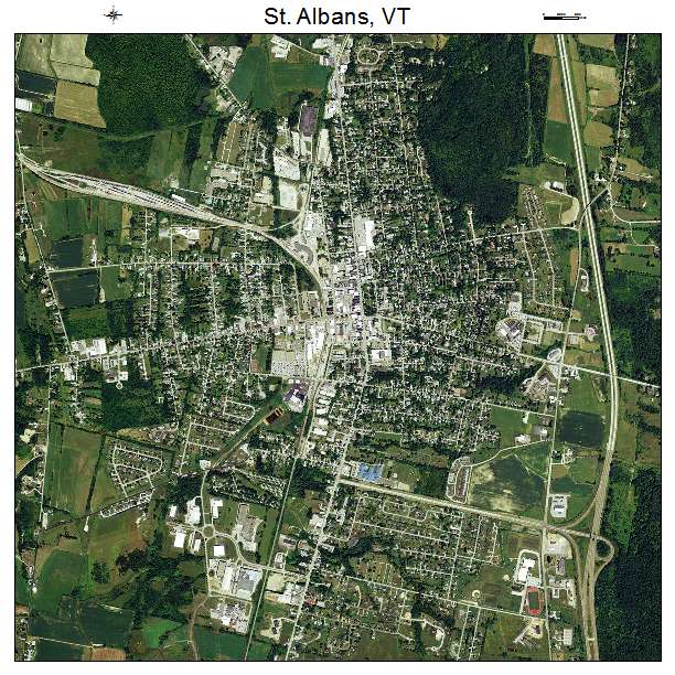 St Albans, VT air photo map