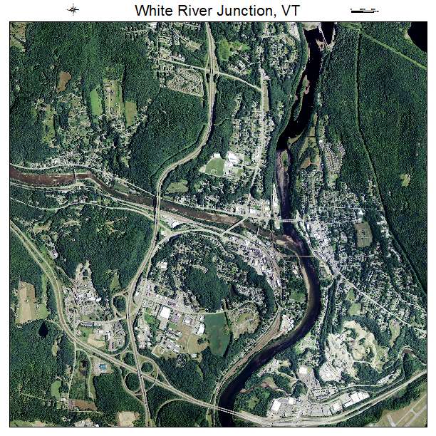 White River Junction, VT air photo map
