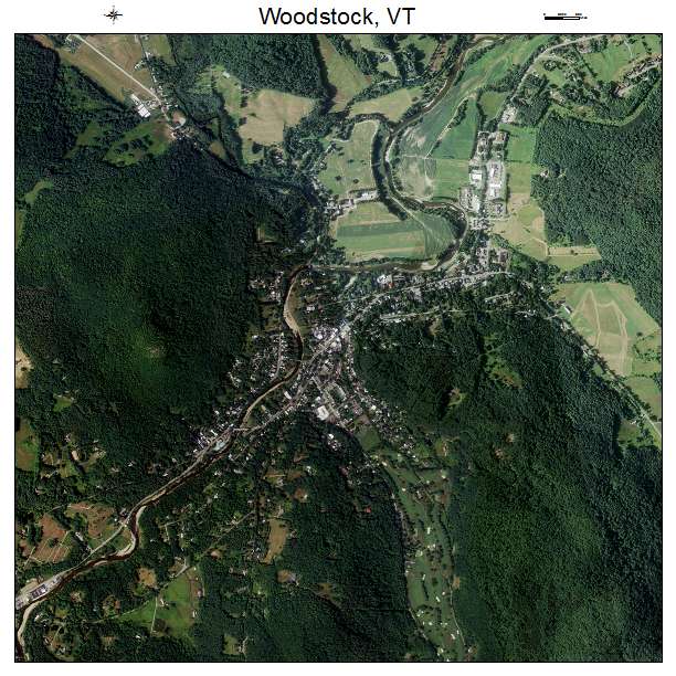 Woodstock, VT air photo map