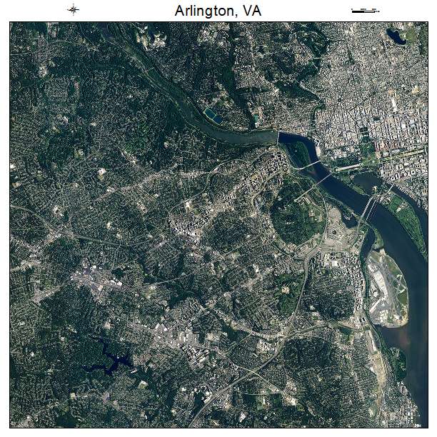 Arlington, VA air photo map