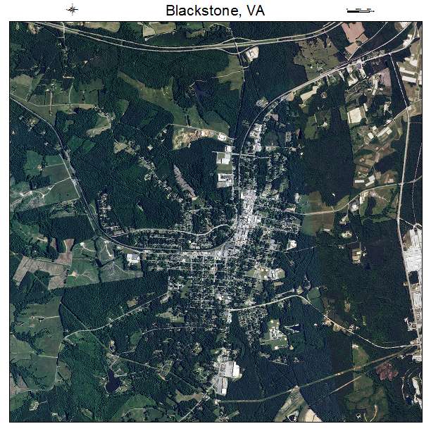 Blackstone, VA air photo map