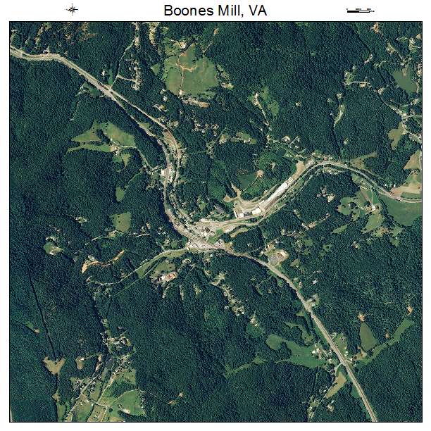 Boones Mill, VA air photo map