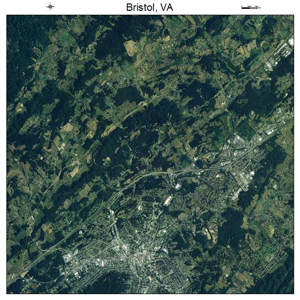 Bristol, VA air photo map