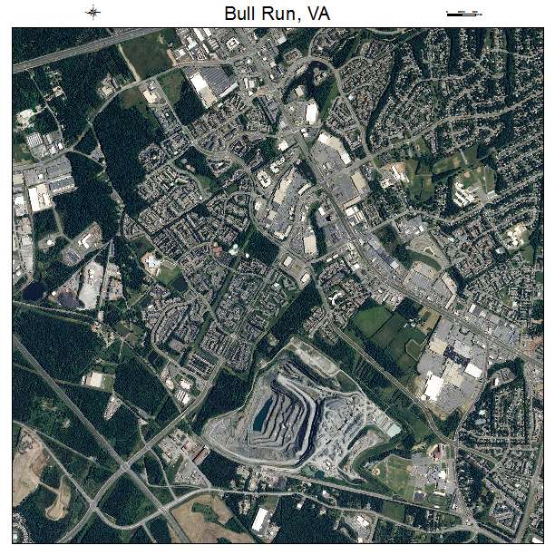 Bull Run, VA air photo map