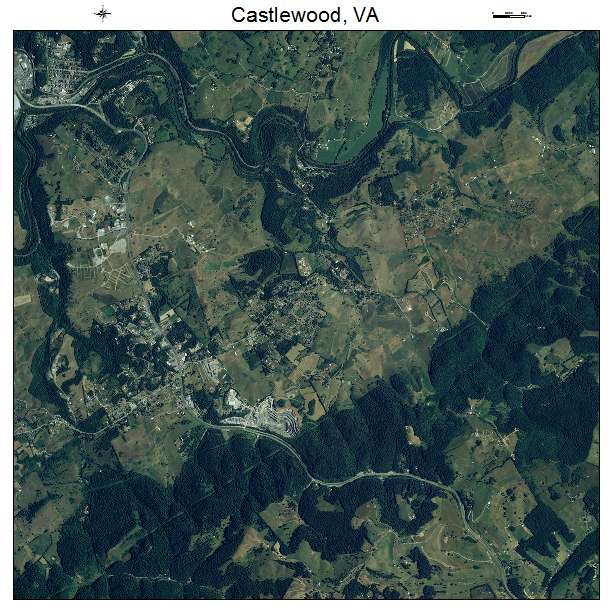 Castlewood, VA air photo map