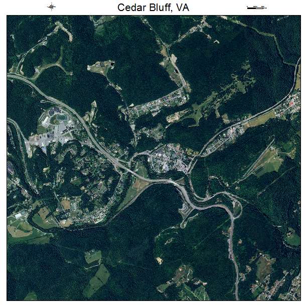 Cedar Bluff, VA air photo map