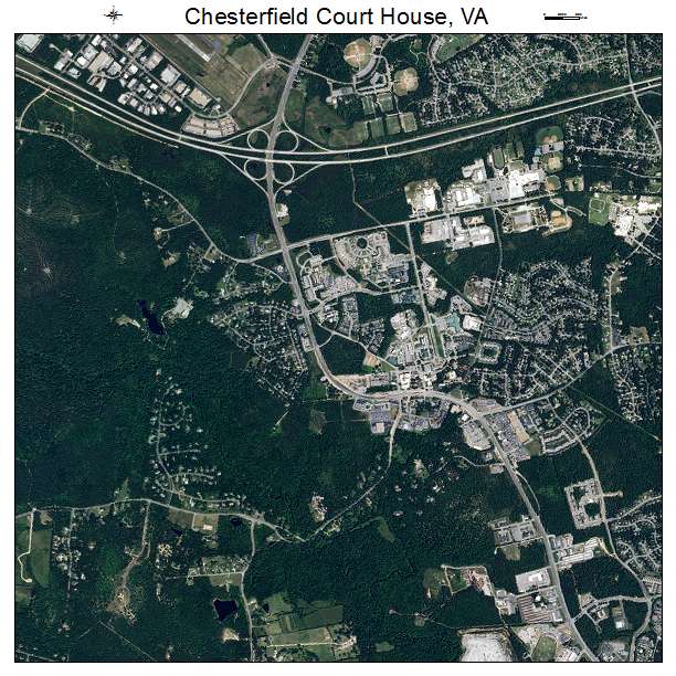 Chesterfield Court House, VA air photo map
