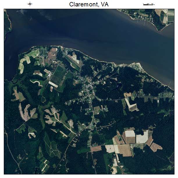 Claremont, VA air photo map