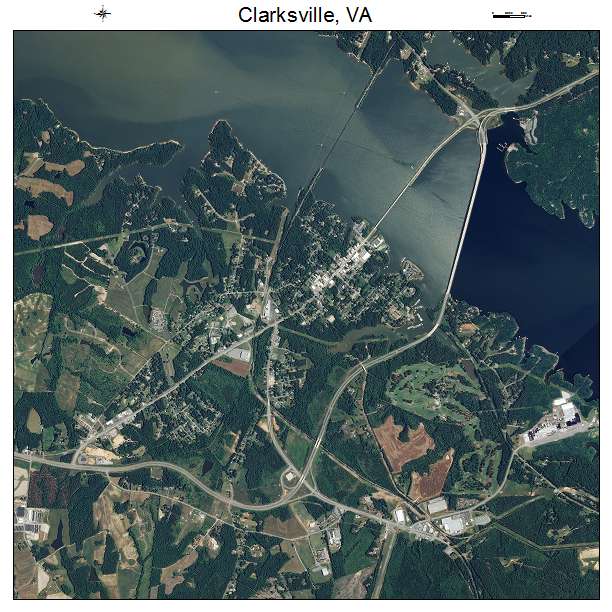 Clarksville, VA air photo map