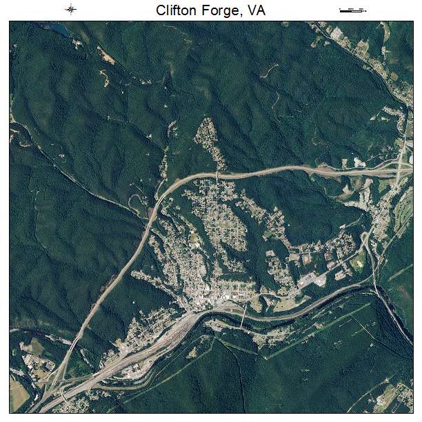 Clifton Forge, VA air photo map