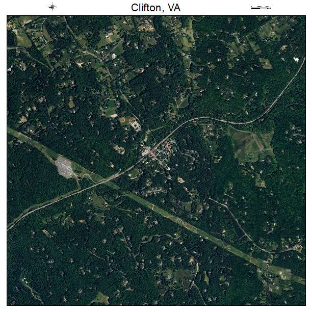 Clifton, VA air photo map