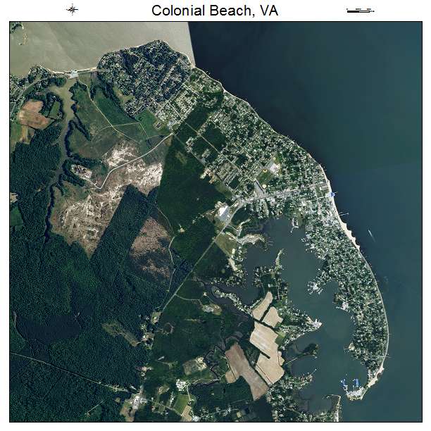 Colonial Beach, VA air photo map
