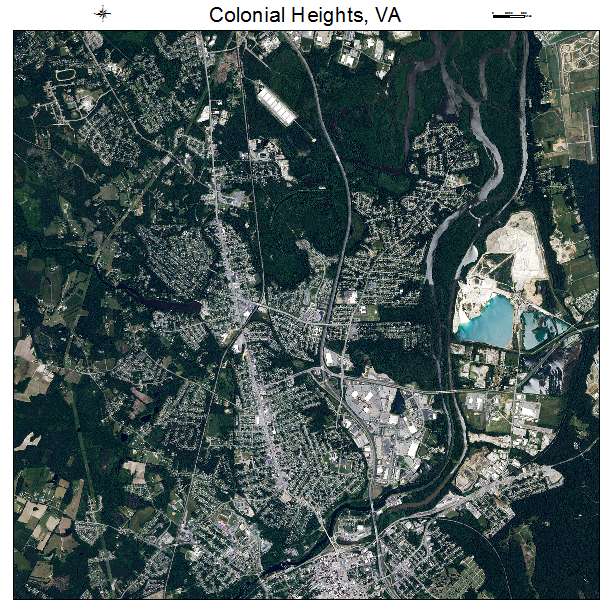 Colonial Heights, VA air photo map