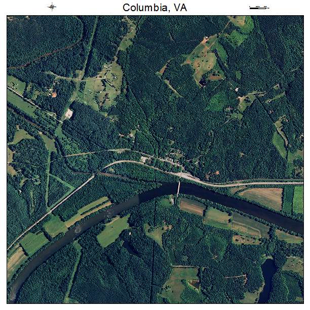 Columbia, VA air photo map