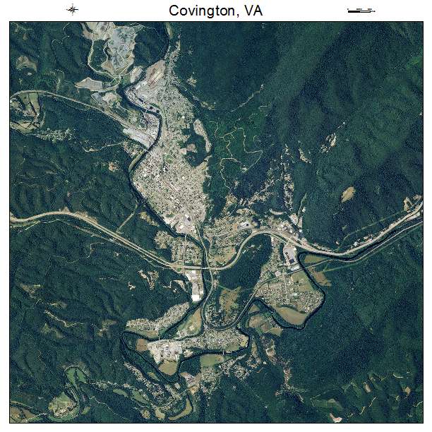 Covington, VA air photo map