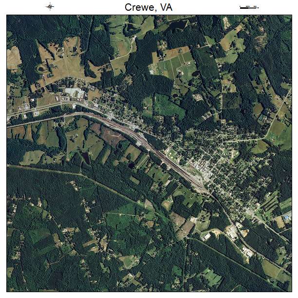 Crewe, VA air photo map