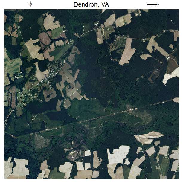 Dendron, VA air photo map