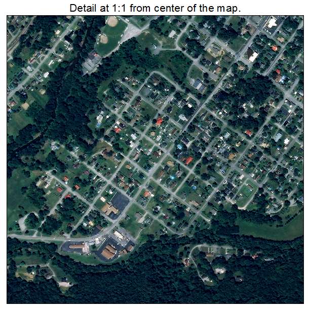 Big Stone Gap, Virginia aerial imagery detail