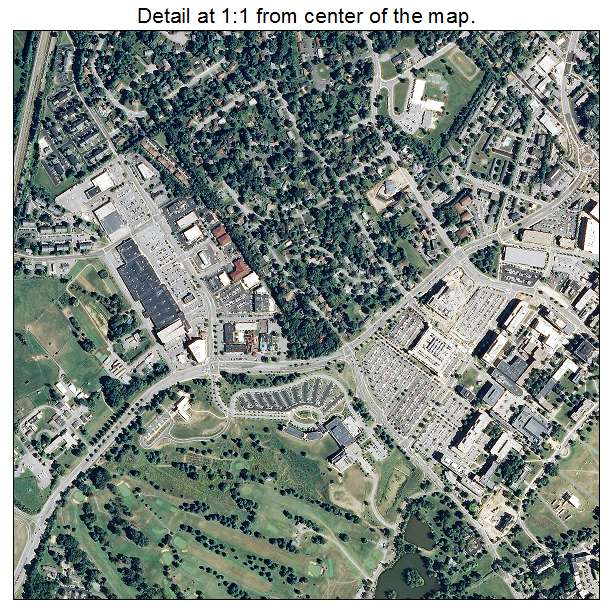 Blacksburg, Virginia aerial imagery detail