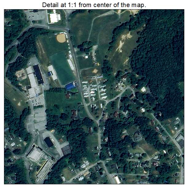 Coeburn, Virginia aerial imagery detail