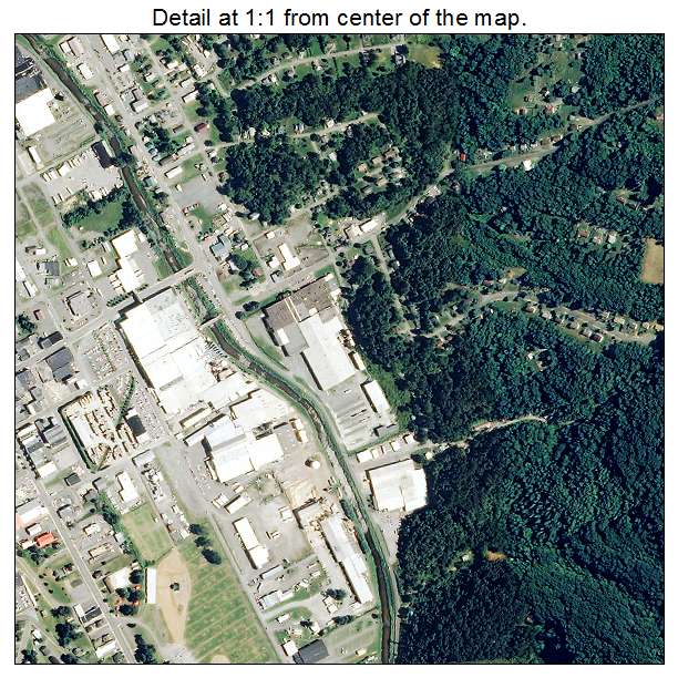 Galax, Virginia aerial imagery detail